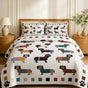 Cute Dachshund Pattern | Handmade Quilted Bedding Set LD149