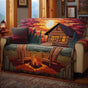 Rustic Log Cabin Quilted Seat Sofa LD09