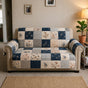 Vintage Floral & Plaid Quilted Seat Sofa LD18