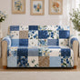 Farmhouse Blue Floral Quilted Seat Sofa LD24