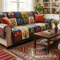 Botanical Floral Patchwork Quilted Seat Sofa LD57