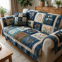 Indigo Sprigs Patchwork Quilted Seat Sofa LD59