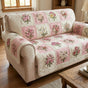 Pink Rose Pattern Quilted Seat Sofa LD64