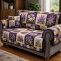 Lavender Bloom Patchwork Quilted Sofa Cover LD101