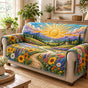 Pathways to Luminescence Floral Quilted Seat Sofa LD109
