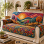 Vibrant Sunburst & Floral Quilted Seat Sofa LD111