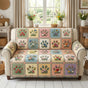 Patchwork Floral Paw Print Quilted Seat Sofa LD118