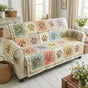 Pastel Floral Patchwork Quilted Sofa Cover LD119
