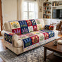 Vintage Botanical Patchwork Quilted Seat Sofa LD122
