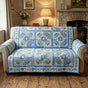 Vintage Blue Floral Quilted Seat Sofa LD126
