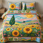 Sunflower Field | Handmade Quilted Bedding Set QV12
