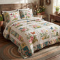 Garden Petal Symphony | Handmade Quilted Bedding Set QV20