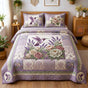 Hummingbird and Lavender Patchwork | Handmade Quilted Bedding Set QV36