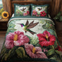 Hummingbird and Hibiscus Floral | Handmade Quilted Bedding Set QV39
