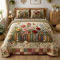 Vintage Books and Flowers | Handmade Quilted Bedding Set QV40