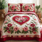 Vintage Rose Heart | Handmade Quilted Bedding Set QV58