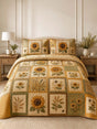 Sunflower Patchwork | Handmade Quilted Bedding Set QV80
