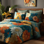 Bohemian Teal Floral | Handmade Quilted Bedding Set QV112