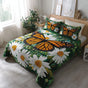 Monarch Butterfly & Daisy | Handmade Quilted Bedding Set QV120