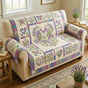 Lavender Floral Quilted Seat Sofa QV20