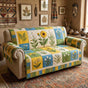 Sunflower Meadow Quilted Seat Sofa QV22