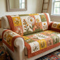 Daisy & Sunflower Quilted Seat Sofa QV24