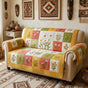 Daisy Flower Pattern Quilted Seat Sofa QV25