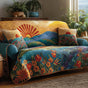 Sunrise Mountain & Floral Quilted Seat Sofa QV35
