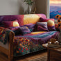 Bohemian Landscape Quilted Seat Sofa QV36
