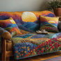 Boho Sunset Mountain Quilted Seat Sofa QV40
