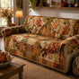 Autumn Harvest Tapestry Quilted Seat Sofa QV67