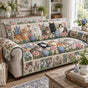 Garden Cats Floral Quilted Seat Sofa QV69