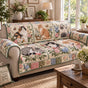 Patchwork Kitty Meadow Quilted Seat Sofa QV70