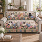 Floral Feline Gathering Quilted Seat Sofa QV71
