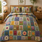Botanical Wildflower Patchwork | Handmade Quilted Bedding Set TG38