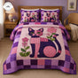 Purple Cat Patchwork | Handmade Quilted Bedding Set TG41