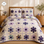 Purple Floral Patchwork | Handmade Quilted Bedding Set TG107