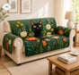 Black Cat & Botanical Garden Quilted Seat Sofa TG69