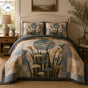 Hummingbird & Cattail | Handmade Quilted Bedding Set TP30