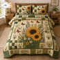 Sunflower & Butterfly Patchwork | Handmade Quilted Bedding Set TP78