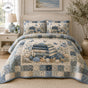 Vintage Books & Seashell | Handmade Quilted Bedding Set TP96