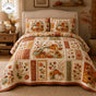 Rustic Autumn Pumpkin Patchwork | Handmade Quilted Bedding Set TP97