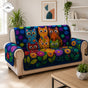 Whimsical Colourful Cats Quilted Seat Sofa TP36
