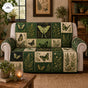 Vintage Green Butterfly & Botanical Quilted Seat Sofa TP59