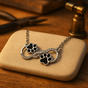 Infinite Love Dog Paw Necklace with Zirconia | Handmade