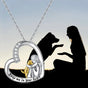 Lucky Heart and Dog Pendant Necklace – Sterling Silver Necklace with Zirconia | Handmade