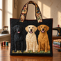 Three Labradors | Handmade Quilted Tote Bag