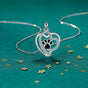 Loving Paw Print Silver Necklace with Zirconia | Handmade