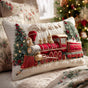Festive Steam Locomotive | Handmade Padded Cushion Cover