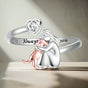 Dog Ring in Sterling Silver and White Zirconia – Adjustable Ring | Handmade